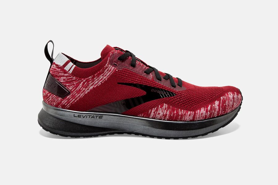 Brooks Levitate 4 Road Loopschoenen Heren - Rood/Grijs/Zwart - 198326EFA